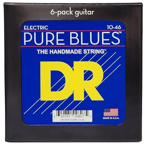 PURE BLUES™ - Corde per chitarra elettrica in puro nickel: medie 10-46 (confezione da 6)
