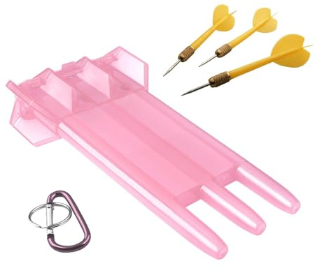 Darthalter – Darttasche | Transporttasche für Darts | Dart-Schubladen mit weicher Spitze mit Verriegelungsschnalle | Transparente Darttasche mit Gürtelclip, Hot Pink, Consulte la descripción, Siehe