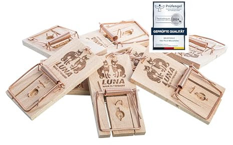 Neustanlo Classic | Mausefalle, Rattenfalle aus Holz | 20 Stück | Hohe Schlagkraft | Leicht zu verwenden | wiederverwendbar | Made in Germany | ideale Schlagfalle für Mäuse und Ratten