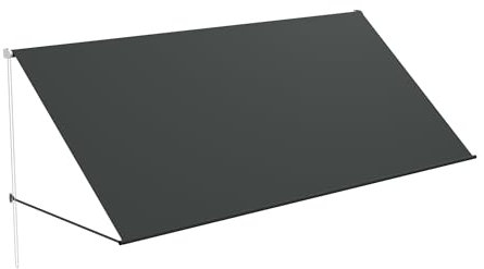 QEENTOE 300x145cm Fallarmmarkise Markise Fenstermarkise – Wetterfeste Balkonmarkise aus Stahl – UV-beständiger Sonnenschutz für Fenster, Balkon & Terrasse (Anthrazit)