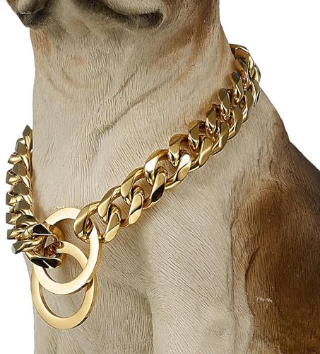 Hundehalsband | Kette für Hunde 86 cm, Edelstahl für Training und Outdoor-Aktivitäten geeignet für Halsumfang 76 cm