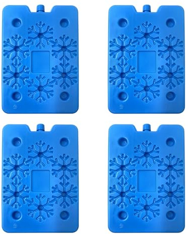 Garden Mile Set of 4 Reusable Freezer Blocks for Cool Bags Long Lasting Ice Pack for Cool Bag Picnic Ice Packs for Cool Box BPA Free 4pc Blue Icepacks Cooling Packs Keep Food Cold and Fresh