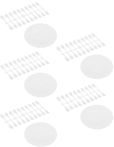 NUOBESTY Tableau D'affichage des Couleurs Accessoires pour Nail Art et Matériel Onglerie Professionnel en Plastique Rond 5 Sets pour Ongle Entrainement Facile à Peindre
