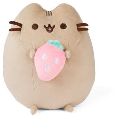 Simba Pusheen Peluche de Fresa 25 cm – Peluche de Gato Sentado para coleccionar y Jugar, Tejido Suave, Personaje detallado, artículo para Fans de niños y Fans, a Partir de 0 Meses