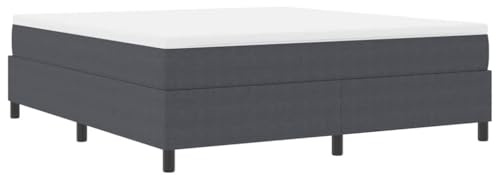 Mhdvray Boxspringbett 180x200 Cord dunkelgrau weiß mit Taschenfederkernmatratze Rahmen Holzwerkstoff 203x180x60 cm Lattenrost stabil Modernes Design für Schlafzimmer Jugendzimmer Gästezimmer