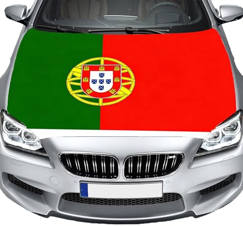 TSWNG Motorhauben Flagge, WM Fahnen Auto Flaggen Motorhaubenabdeckung Waschbarer Motorhauben Fahne Nationalflagge Haubenabdeckung für WM Fanartikel, EM, Parade, Party, Patriotische (Portugal)