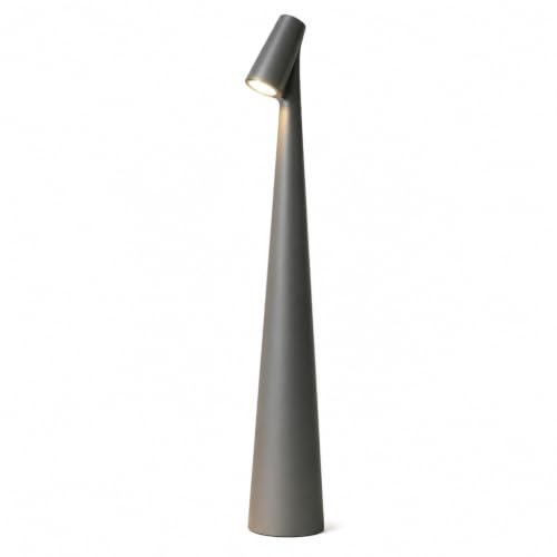 Akku Tischleuchte Kabellos Touch Dimmbare LED Tischlampe aus ABS (Grau) | USB Aufladbar Kabellos Batterie Wiederaufladbar Tragbare Leseleuchte 3000K Warmweiß Schlafzimmerlampe Schwarz 2000mah