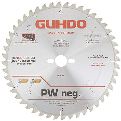 Guhdo HW Schnitt zu Kreissägeblatt 305 x 3,2 | Loch ø 30 mm Z48 W