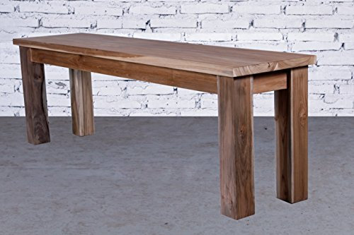OPIUM OUTLET Holzbank Tischbank Stuhl Teakholz massiv Sitzbank Holzmöbel Kolonialstil (150 cm)