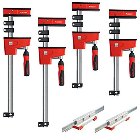 Bessey KREX2450 K 2 x 61, 2 x 50 REVO Body Clamp Kit & 2 KBX20 Extenders - 777kg Nominal Clamping Force - Spreader & Woodworking Accessories - Pliers & Tools