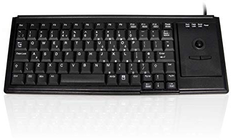Accuratus K82D US English - USB Premium Mini Scissor Key US English Layout Keyboard with Trackball