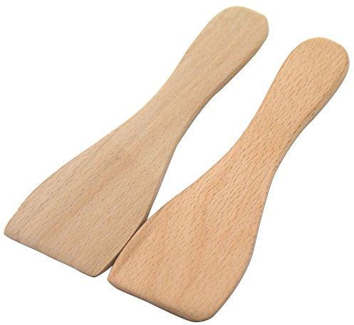 Mackur en bois de cuisine Pelle Spatule Spatule en bois 14 * 4.5 cm Cuillère à glace 8 pièces