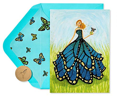 Papyrus Geburtstagskarte für Sie – entworfen von Bella Pilar (Butterfly Girl), mehrfarbig, 1 (4024555)