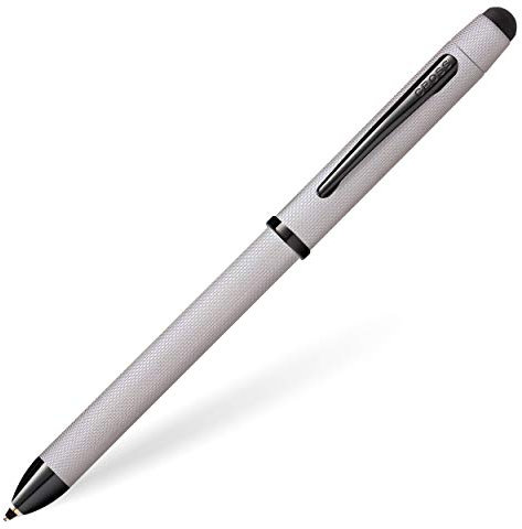 Cross Tech 3+ Multifunktionsschreibgerät (Geschenkbox, Drehbleistift, Kugelschreiber, Radierer/Stylus Kappe) Gebürstetes Chrom PVD