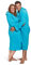 Badrock - Kapuzen-Bademantel mit Namen Bestickt - Aqua Blau - Baumwolle - Herren und Damen - mit Stickerei - Personalisiert (S/M) - SKU 657
