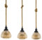 EGLO Pendellampe Rampside, 3 flammige Vintage Pendelleuchte im Industrial Design, Hängelampe aus Stahl, Farbe: Schwarz, braun, Glas: Amber, bedampft, Fassung: E27