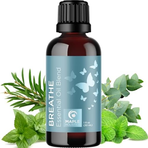 Breathe Essential Oil for Diffuser - Invigorating Breathe Essential Oil Blend with Eucalyptus Peppermint Tea Tree and Mint Essential Oils for Diffusers for Home and Shower Aromatherapy (30mL)