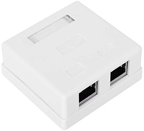 Keystone Jack Box, Keystone Surface Mount Box, Super 5 Shield RJ45-8P8C Wandanschluss, 2-Port Desktop Extension Kabel Mount Box, mit Jumper, für die Kommunikationsbuchsenverbindung