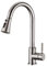 Grifo de Cocina, UCMDA Grifo Cocina extraible con Caño giratorio de 3 Modos de Rociado Rociador desplegable, Manija única de Arco Alto Extraiga, Acero Inoxidable Grifo de Cocina sin Plomo (plata)