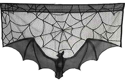 Hengqiyuan 5 Pcs Voile Transparente Kurzgardinen Bistrogardinen Halloween Spider Web Dekoration Geschenke für Freunde, 93×57 cm
