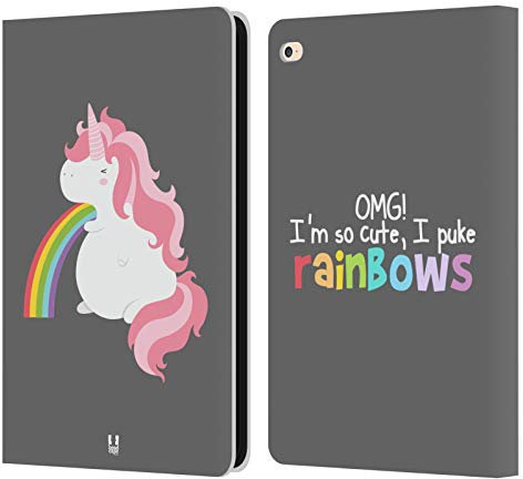 Head Case Designs Unicorno Vomito Arcobaleno Custodia Portafoglio in Pelle Compatibile con Apple iPad Air 2 (2014)