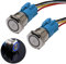 JIQI 2× 19mm 12V bis 24V 3A Latching wasserdicht Druckschalter Metall Ein/Aus Latch Taste Schalter mit LED Kontrollleuchte IP66 1NO1NC selbsthaltend vorverdraht Button Switch für Yacht Caravan (Blau)