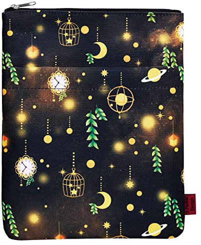 Night Sky Buchhülle mit Reißverschluss, 27,9 x 21,6 cm, himmlischer Buchschutz für Taschenbücher und Hardcover, perfektes Geschenk für Buchliebhaber, wasserdichte Fronttasche