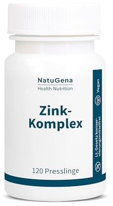 NatuGena Zink-Komplex, Vierfachkombination, trägt zur Unterstützung des Immunsystems bei, 120 Tabletten (4 Monats Packung)