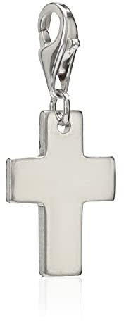 NKlaus Damen Charm-Anhänger Kreuz Symbol 925 Silber 19x14mm Amulett für Bettelarmband 13238