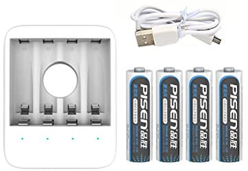 XCC Caricabatterie Standard a Quattro Canali 2000 mAh Batteria Ricaricabile AA5 Universale for Fotocamere E Giocattoli