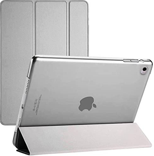 Schutzhülle für iPad 9.7 5./6. und iPad Air 1. / 2. Generation – Smart Magnetic Cover mit automatischer Wake/Sleep veröffentlicht in 2017/2018/2013/2014 (Silber)