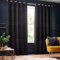 Paoletti Galaxy Chenille Eyelet Curtains - 2 Panels - Width x Drop - 169 x 137cm (66 x 54) - Black