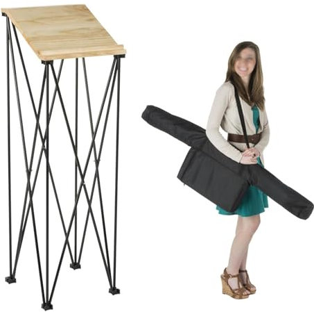 JAYWIS rednerpults Tragbarer Bodenpodestständer, Zusammenklappbare Missionarskanzeln aus Edelstahl, Abnehmbarer Podiumstisch für Kirchen, Auditorien und Feiern