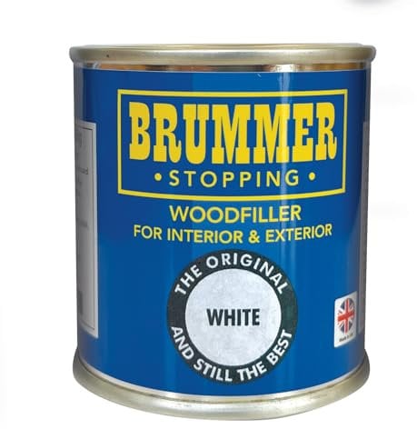 Brummer Wood Filler White 250g – 2 Sizes & Assorted Shades | Ideal for DIY Wood Repairs & Restorations