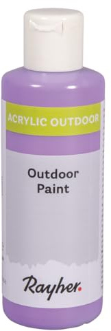 Rayher Outdoor Paint Acrylfarbe, violett, Flasche 80 ml, auf Wasserbasis, hochpigmentierte Acrylfarbe, ideal für den Außenbereich, wetterfest, lichtecht, witterungsbeständig, 35070314