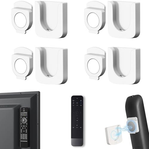 Delsen 4 Stück Verbesserter Starker Magnethalterung Fernbedienungshalter, Fernbedienung Halterung, Fernbedienungshalter Wand, Universal-Fernbedienungshalter für Zuhause, Büro, Schule