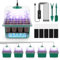 BlumWay Selbst-Bewässerung Seed Starter Tray Kit, Zimmergewächshaus Anzuchtkasten mit Pflanzenlampe, 5 Stück 40 Zellen Mini Gewächshaus Anzucht Set mit Timing-Controller einstellbare Helligkeit