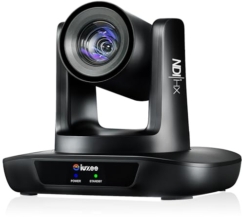 iuZee KI-Auto-Tracking NDI PTZ Kamera 3G-SDI/USB3.0/HDMI/LAN IP PoE IP Live-Streaming 20X Optischer und 8X Digitaler Zoom Kamera 1080P 60FPS für Kirchendienste Gottesdienste Bildung Veranstaltungen