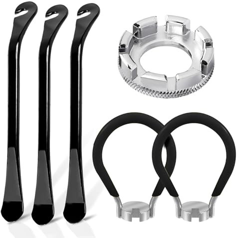 ZUYIST 6PCS Bike Spoke Wrench Kit and Bike Tire Lever, Portable Forged Steel Spoke Key Stainless Steels Tyre Levers Portable Bike Tire Rim Repair Tools for Bike Wheel Maintenance And Adjustment