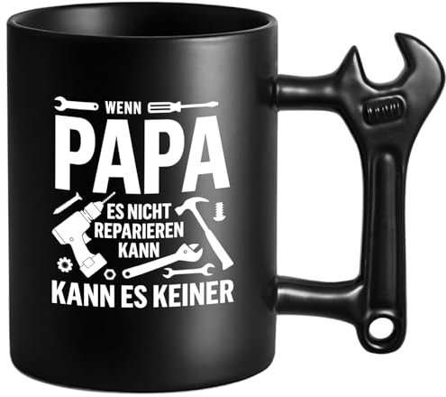 Papa Tasse mit Schraubenschlüssel Griff, Wenn Papa Es Nicht Reparieren Kann Kaffeetasse für Vater Männer Geburtstagsgeschenk Weihnachten Vatertag Geschenk