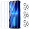 YUXINDZ 3 Piezas Protector Pantalla para iPhone 13 Pro con 3 Piezas Protector Lente Camara, Vidrio Cristal Templado Antiarañazos, Dureza 9H, HD Transparente, Sin Burbujas