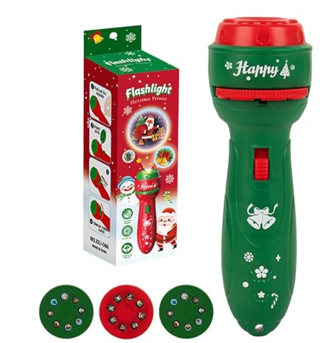 Christmas Projector Torch, Handheld Slide Projector Torch With 24 Patterns, Cartoon Kids Projector Flashlight,Christmas Flashlight,Kids Story Flashlight Projector Toy Favors,Christmas Stocking Fillers