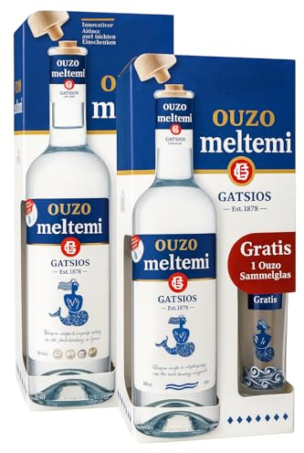 Griechischer Ouzo Meltemi Geschenk Box mit Ouzo Glas (2)