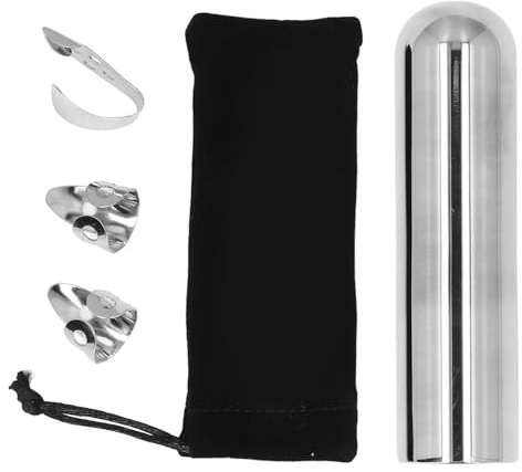 Gitarren-Slide-Ton-Bar, Daumen- und Fingerplektren, Edelstahl, Gitarren-Slides für Lap Steel Hawaii-E-Gitarre
