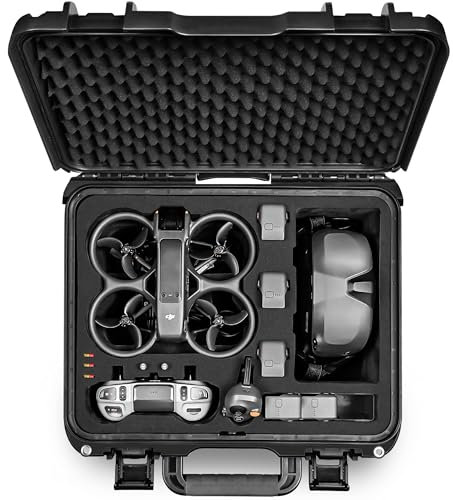 LEKUFEE Custodia Impermeabile Rigida per Drone DJI Avata 2,DJI Avata 2 Fly More Combo,Goggles N3/3/Integra, RC Motion 3/2,FPV Remote Controller 3/2 e Altri Accessori (Solo Valigia)