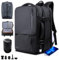 KINGSLONG Vacuum Backpack Travel Bag: Vacuum Rucksack with Pump Fit Laptop 19 Inch Computer Expandable Compression Rucksack Waterproof Carry on Large Cabin Size USB Charging For Work Business Black