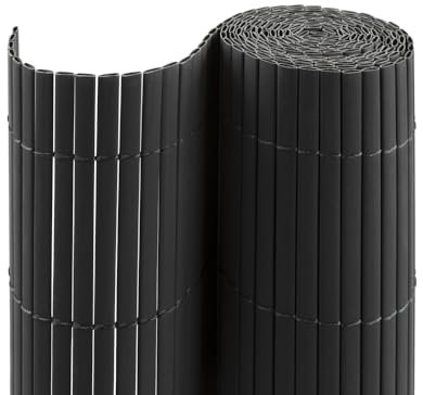 jarolift PVC Sichtschutzmatte Sichtschutzzaun, Balkon Sichtschutz Zaun für Garten Terrasse, Balkonverkleidung Privatsphäre Windschutz Wetterfest UV-beständig ohne Bohren, 90 x 500 cm, Anthrazit