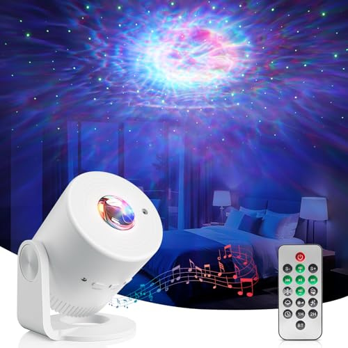 Sternenhimmel Projektor mit Bluetooth & Fernbedienung, Galaxy LED Nachtlicht mit Timer, Stern Projektor für Kinder & Erwachsene, Party, Schlafzimmer & Heimkino
