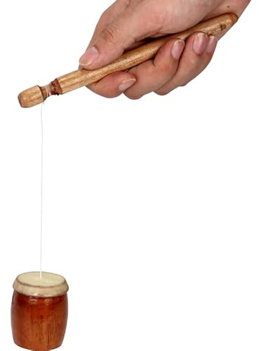 Frog croaker, frog croaker tube frog croaking forest sound effect sound healing meditation Traditional Wooden Frog Croaker Instrument Natural Wood with Sheepskin Head