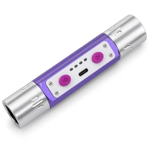 Elprico Violette Licht Taschenlampe, Doppelkopf 254nm 365nm 395nm UV Detektorlampe mit 2000mAh Akku für Schmucktinte Währung Mineral Inspektion